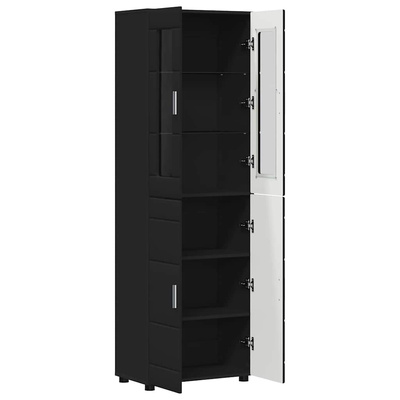 Highboard FLORIN 60 x 35 x 182 cm Czarny Drewno inżynieryjne