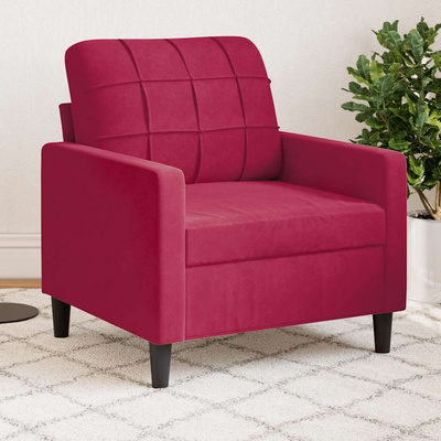 Fotel, winna czerwień, 60 cm, obity aksamitem