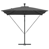 Parasol plażowy z paskami LED Antracyt 249 x 249 x 250 cm