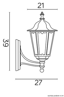 Kinkiet zewnętrzny K 3012/1/M g