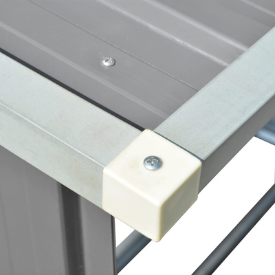 Wiata na drewno, stal galwanizowana, 163 x 83 x 154 cm, szara