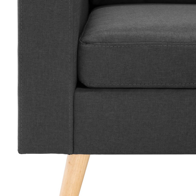 vidaXL 2-osobowa sofa, ciemnoszara, tapicerowana tkaniną