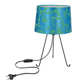 Lampka nocna Elva metalowa z abażurem niebieska na stolik nocny E14