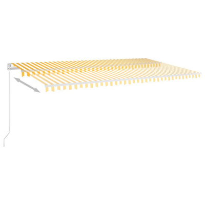 Ręcznie zwijana markiza z LED, 600x350 cm, żółto-biała