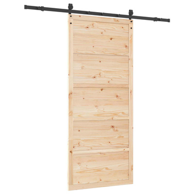 Drzwi przesuwne 90 x 208 cm Lite drewno sosnowe naturalny