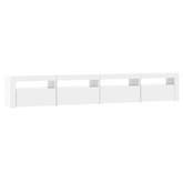 vidaXL Szafka pod TV z oświetleniem LED, biała z połyskiem,240x35x40cm