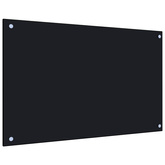 Panel ochronny do kuchni, czarny, 80x50 cm, szkło hartowane
