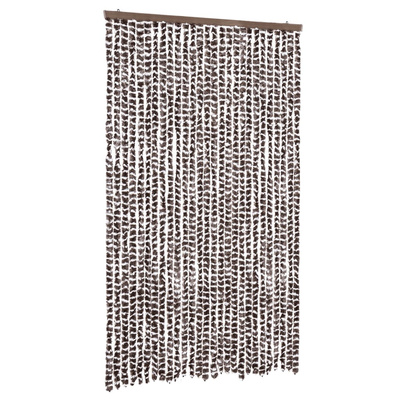 Zasłona przeciwko owadom, brązowo-biała, 118x220 cm, szenil