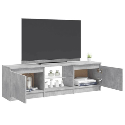 vidaXL Szafka pod TV, z oświetleniem LED, szara, 120 x 30 x 35,5 cm