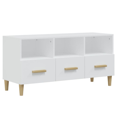 vidaXL Szafka pod TV, biała, wysoki połysk, 102x36x50 cm