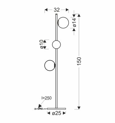 Lampa podłogowa Kama 3x28W G9 czarna i złota, klosze grafitowe i bursztynowe, elegancka lampa stojąca, nowoczesny design do salonu