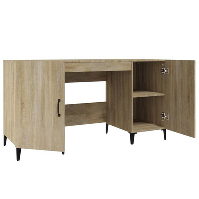 vidaXL Biurko, dąb sonoma, 140x50x75 cm, materiał drewnopochodny wariant 5