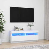 vidaXL Szafka pod TV z oświetleniem LED, biała, 100x35x40 cm