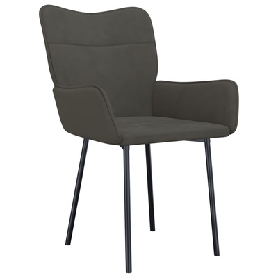 vidaXL krzesła stołowe, 2 szt., ciemnoszare, aksamitne model standard