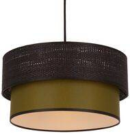 Lampa wisząca z abażurem Arezzo czarno‑oliwkowa do salonu i sypialni