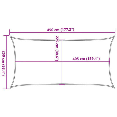 Żagiel przeciwsłoneczny, 160 g/m?, antracytowy, 2,5x4,5 m, HDPE