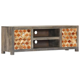 vidaXL Szafka pod TV, szara, 120x30x40 cm, lite drewno mango