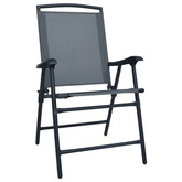 vidaXL Składane krzesła ogrodowe, 2 szt., tworzywo textilene, szare