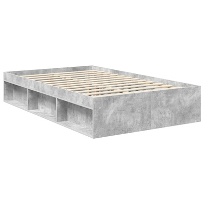 Ramka łóżka Betonowy szary 120 x 190 cm Drewno inżynieryjne