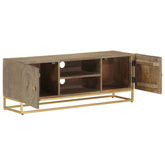 vidaXL Szafka pod TV, 110x30x40 cm, lite drewno mango i żelazo
