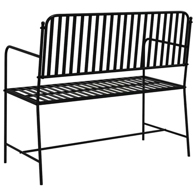 Ławka ogrodowa 2 -Seater 103,5 x 51,5 x 90 cm Stal Czarny