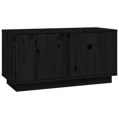 vidaXL Szafka pod TV, czarna, 80x35x40,5 cm, lite drewno sosnowe