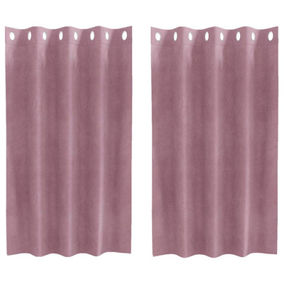 Zasłony zaciemniające 2 pcs Ciemny Róż 140 x 140 cm Aksamit