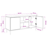 Szafka pod telewizor GELEEN 102 x 33 x 51 cm Czarny dąb
