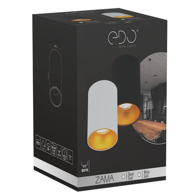 Punktowa oprawa sufitowa natynkowa ZAMA Black Gold GU10 okrągła czarna, środek złoty IP20 EDO777343 EDO Solutions