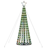 vidaXL Stożkowa choinka z lampek, 275 kolorowych LED, 180 cm