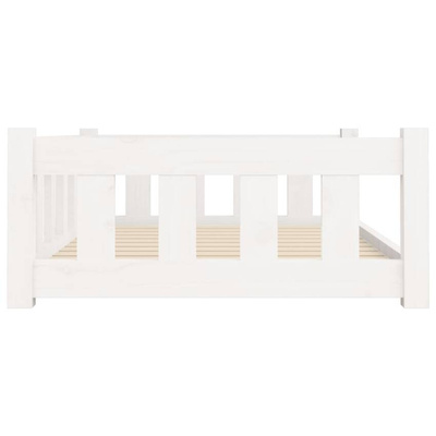 Legowisko dla psa, białe, 95,5x65,5x28 cm, lite drewno sosnowe vidaXL