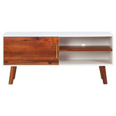 vidaXL Szafka pod TV, 110x35x50 cm, lite drewno akacjowe i MDF