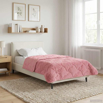 Zimowa Kołdra Różowy 140 x 220 cm Mikrofibra i Fleece Teddy