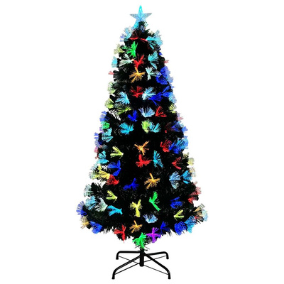 Sztuczna choinka z 160 diodami LED Zielony 150 cm PVC