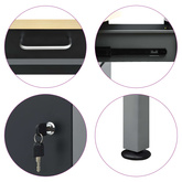 Biurko robocze, czarne, 160x60x85 cm, stal