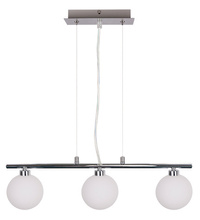 Lampa wisząca chrom/biała kula 3 RAISA 33-01382