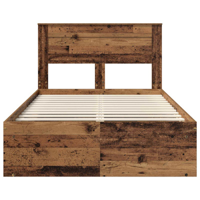 Ramka łóżka Stare drewno 135 x 190 cm Lite drewno sosnowe