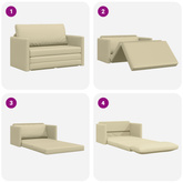Sofa Bed Kremowy 124 x 71 x 78 cm Sztuczna skóra