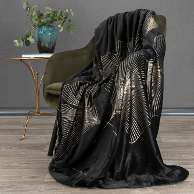 Koc Fla czarny 150x200