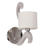 Kinkiet chromowy tkany abażur świecące ramię LED Ambrosia Candellux 21-33864