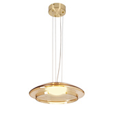 Lampa wisząca Ombre 34 szklana klosz bursztynowy biały pojedyncza GX53