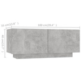 vidaXL Szafka pod TV z oświetleniem LED, szarość betonu, 260x35x40 cm