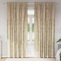 Zasłony z weluru z zasłonami 2 pcs Kremowy 260 x 140 cm Aksamit