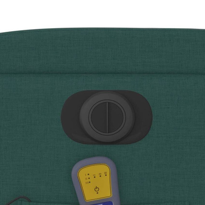 vidaXL Rozkładany fotel masujący, elektryczny, ciemnozielony, tkanina