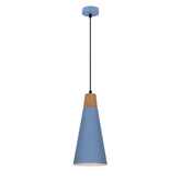 Lampa wisząca niebieska metalowa + drewno Faro Ledea 50101258