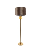 Lampa podłogowa LEONA brązowy E27 100W złota