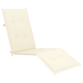 vidaXL Leżak tarasowy z podnóżkiem i poduszką, lite drewno akacjowe