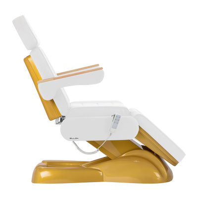 Fotel kosmetyczny elektryczny SILLON Lux 273b 3 silniki złoto biały 149496