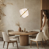 Lampa wisząca Relax szklana kwadratowa w kształcie zegara do salonu LED 3000K