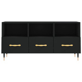 vidaXL Szafka pod TV, czarna, 102x36x50 cm, materiał drewnopochodny wariant 6